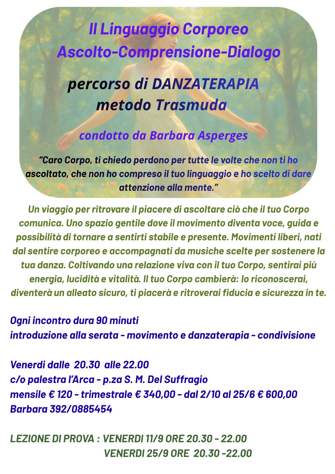 volantino corso Danzaterapia